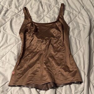 Ruby Ribbon Brown Knit Shaping Top